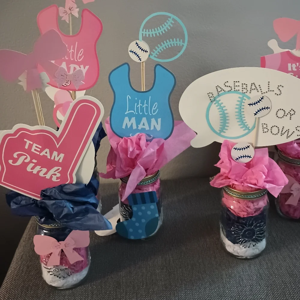 It's a BOY Gender Reveal Custom made 3D Centerpieces